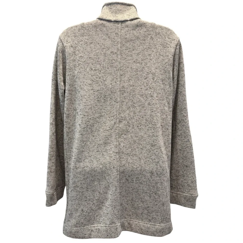 Lands' End Gray Herringbone Fleece‎ Jacket – Women's Small